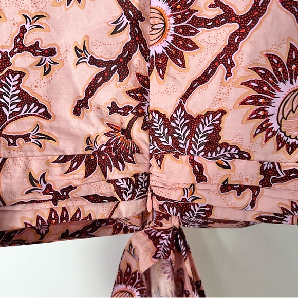 A.L.C. Alexandria Plunging Cutout Pink Floral Midi Dress in Salmon/Red Sz 6 - Picture 5 of 8